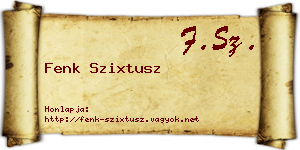 Fenk Szixtusz névjegykártya